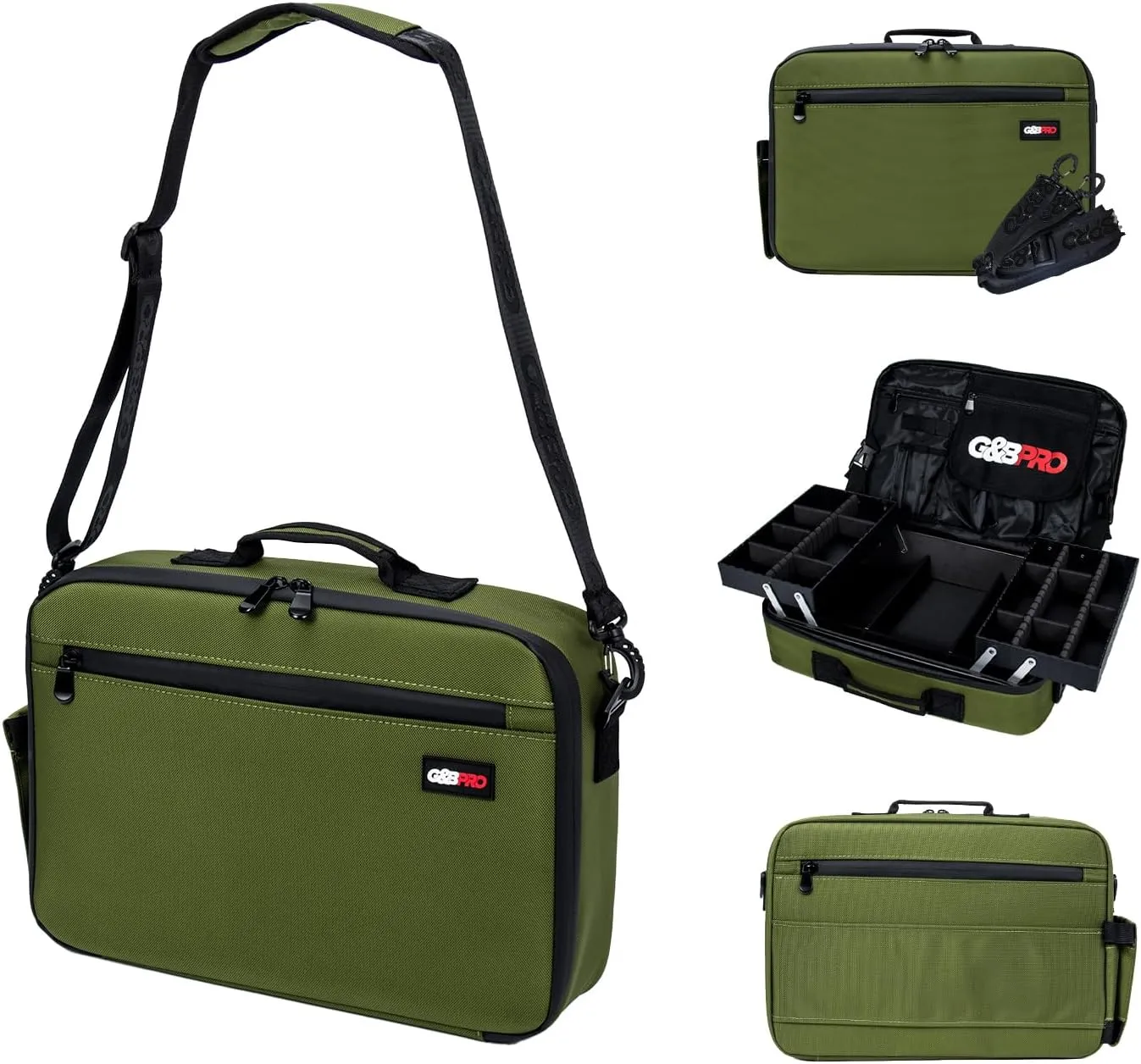 G&BPRO Crossbody Briefcase with Extending Tray System | All-in-one Mobile Workstation Travel Bag