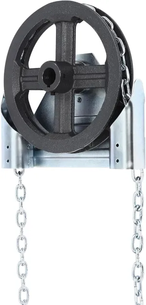 Garage Door Chain Hoist, Garage Door Chain Hoist Opener 1:1 Gear with Long Chain 26ft, Wall Mounted Chain Hoist for Roll Up Doors，Load Bearing Capacity to 330.7lbs, Suitable for Garages, Warehouses