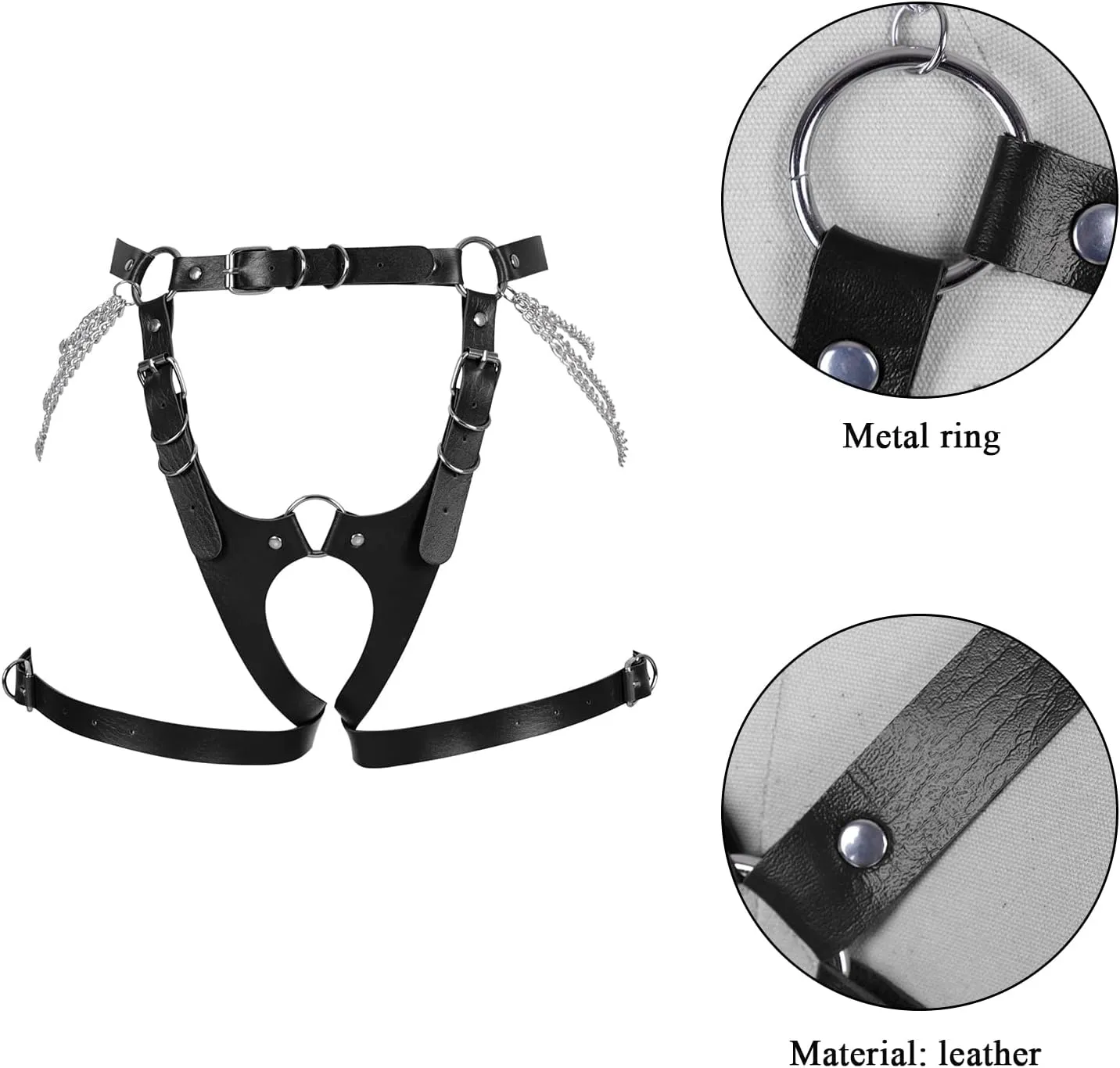 Garter Belt Leg Strap Rave Body Chain Gothic Harness for women Leather cage Dance Rock Festival Punk Photography