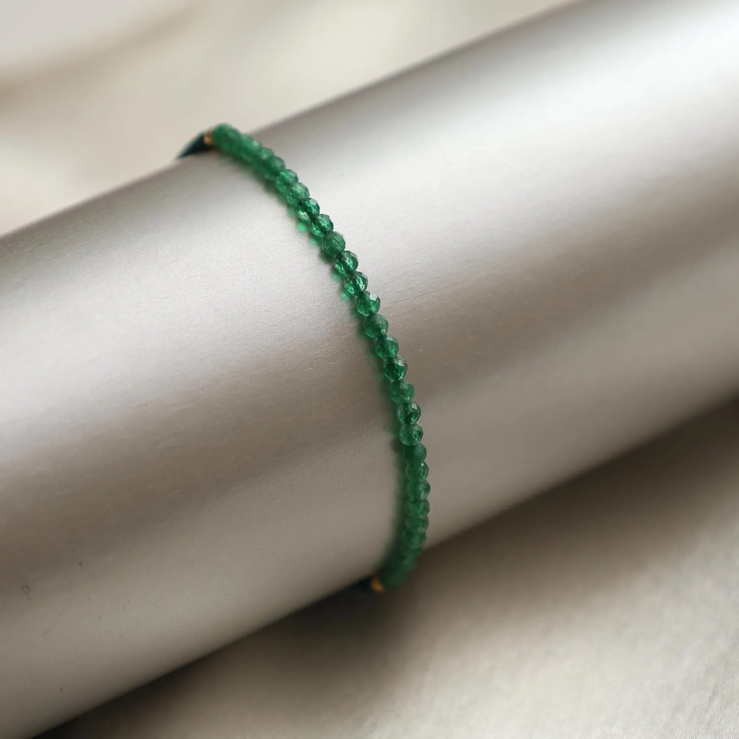 Gempires Green Jade Beaded Bracelet Handmade Gemstone Braided Jewelry Pull String Adjustable Bracelets For Women