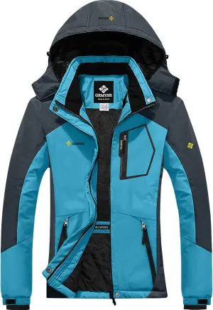 GEMYSE Women's Mountain Waterproof Ski Snow Jacket Rain Winter Jacket Coat Hooded Windproof Parka