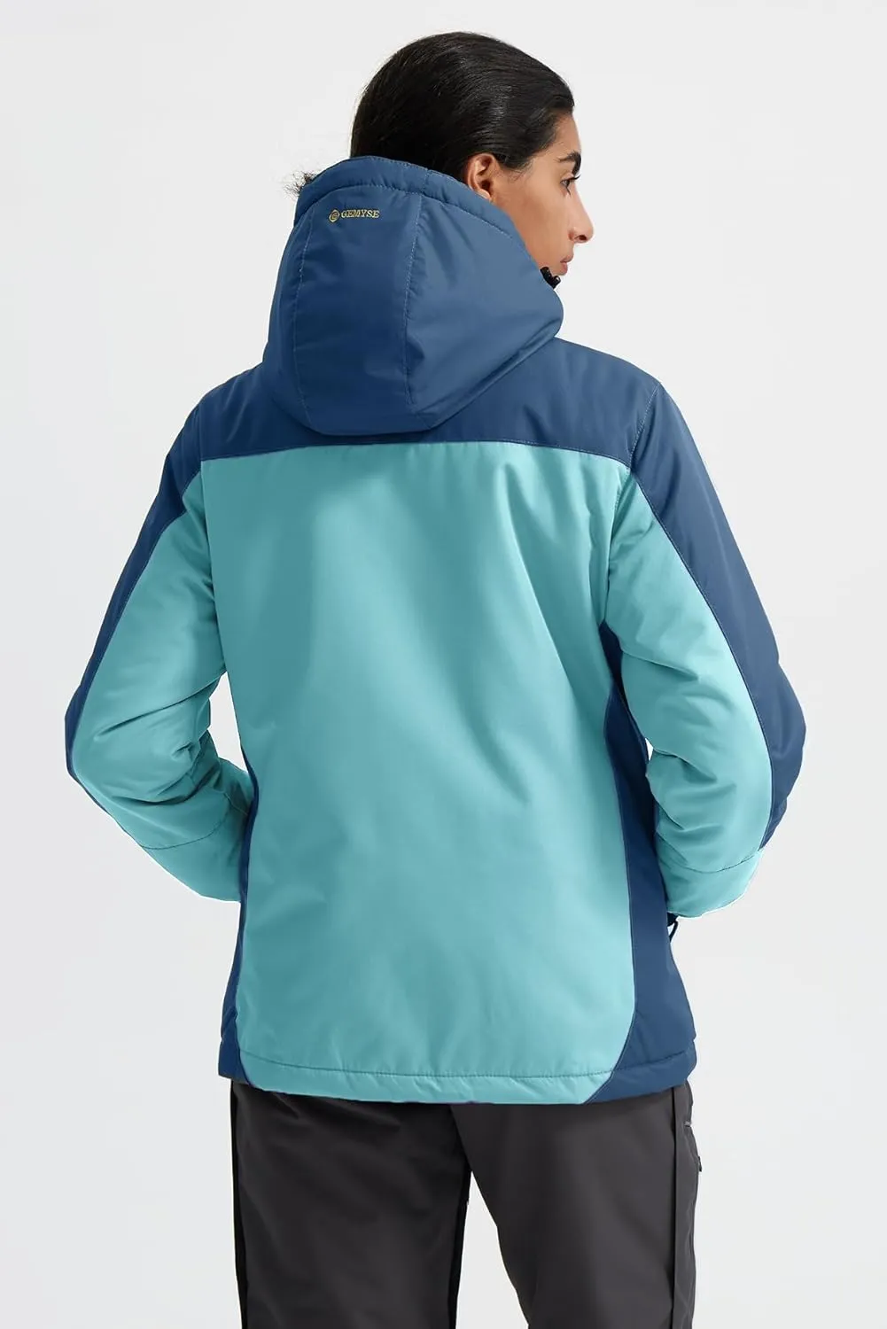 GEMYSE Women's Mountain Waterproof Ski Snow Jacket Rain Winter Jacket Coat Hooded Windproof Parka