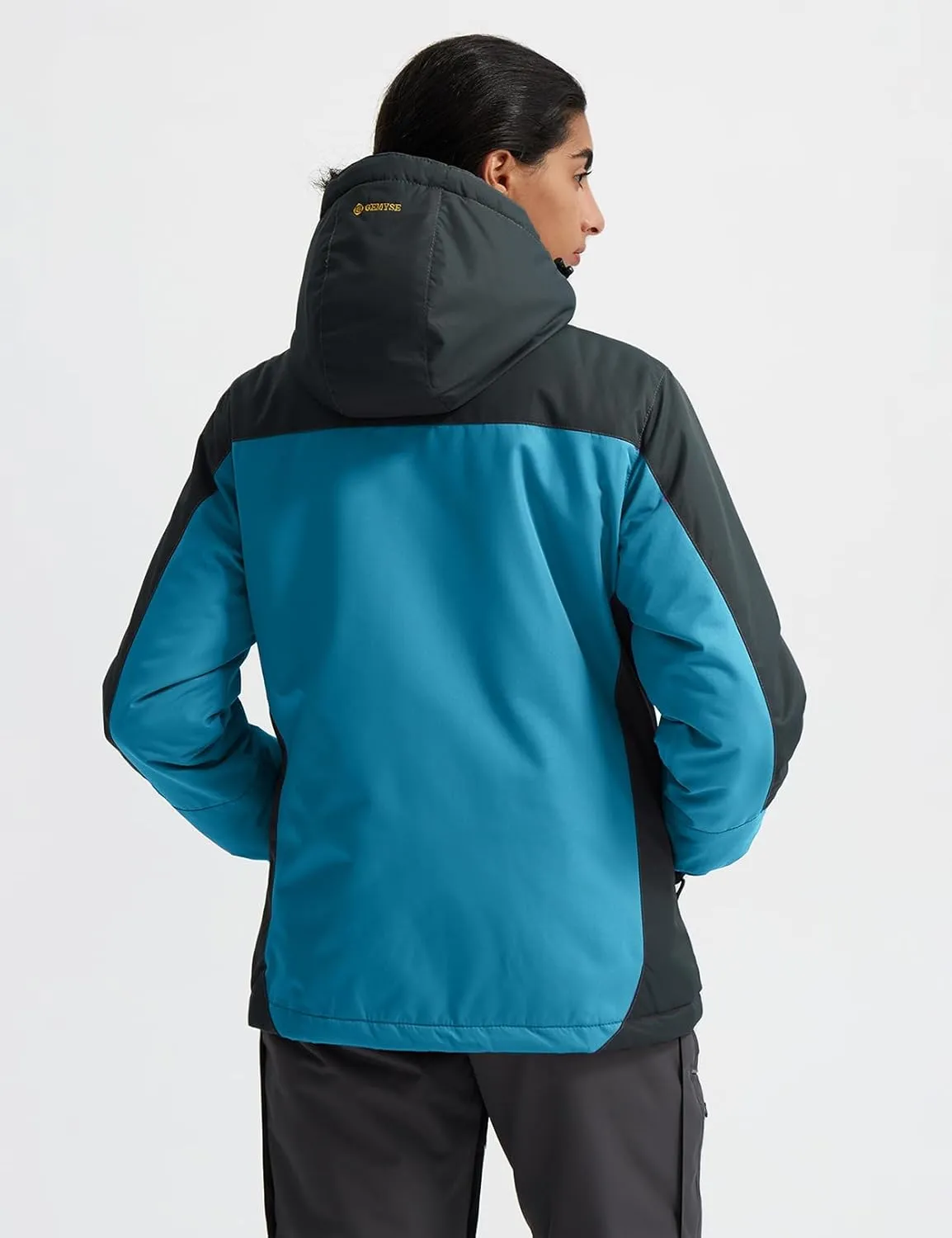 GEMYSE Women's Mountain Waterproof Ski Snow Jacket Rain Winter Jacket Coat Hooded Windproof Parka