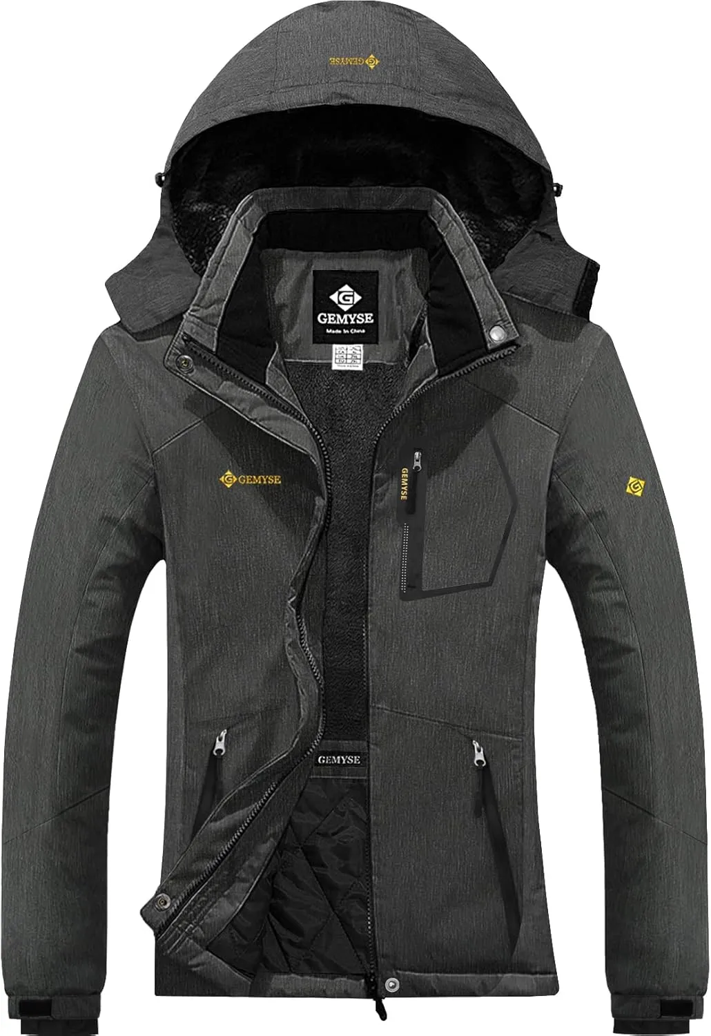GEMYSE Women's Mountain Waterproof Ski Snow Jacket Rain Winter Jacket Coat Hooded Windproof Parka