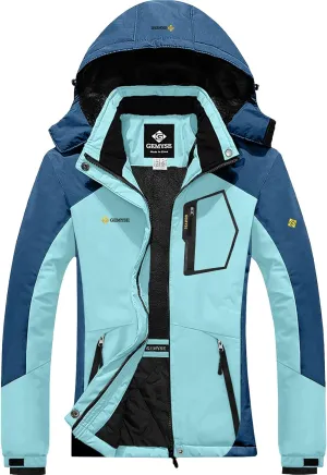 GEMYSE Women's Mountain Waterproof Ski Snow Jacket Rain Winter Jacket Coat Hooded Windproof Parka