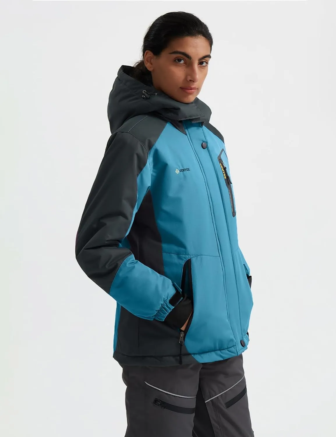 GEMYSE Women's Mountain Waterproof Ski Snow Jacket Rain Winter Jacket Coat Hooded Windproof Parka