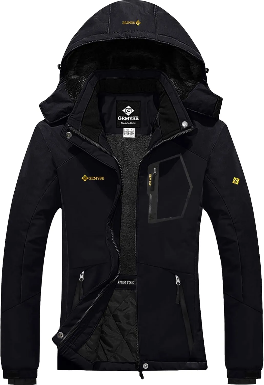 GEMYSE Women's Mountain Waterproof Ski Snow Jacket Rain Winter Jacket Coat Hooded Windproof Parka