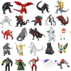 Generic Set of 24 Dragon vs Kong Toys, Dinosaur Action Figures 2-3 Inch, King of The Monsters, Battle Roar B.E.A.S.T. Glove Shimo Frost Bite Mecha King Ghidorah Skull Crawler Destoroyah Cake Toppers