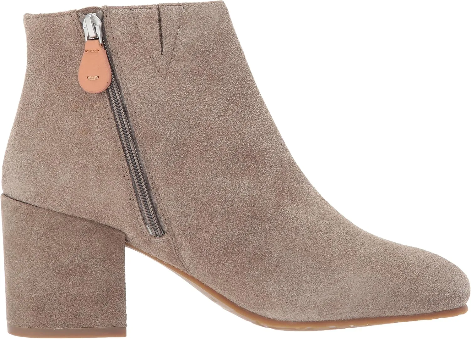 Gentle Souls by Kenneth Cole Women's Blaise Ankle Bootie with Side Zip, Covered Block Heel Suede