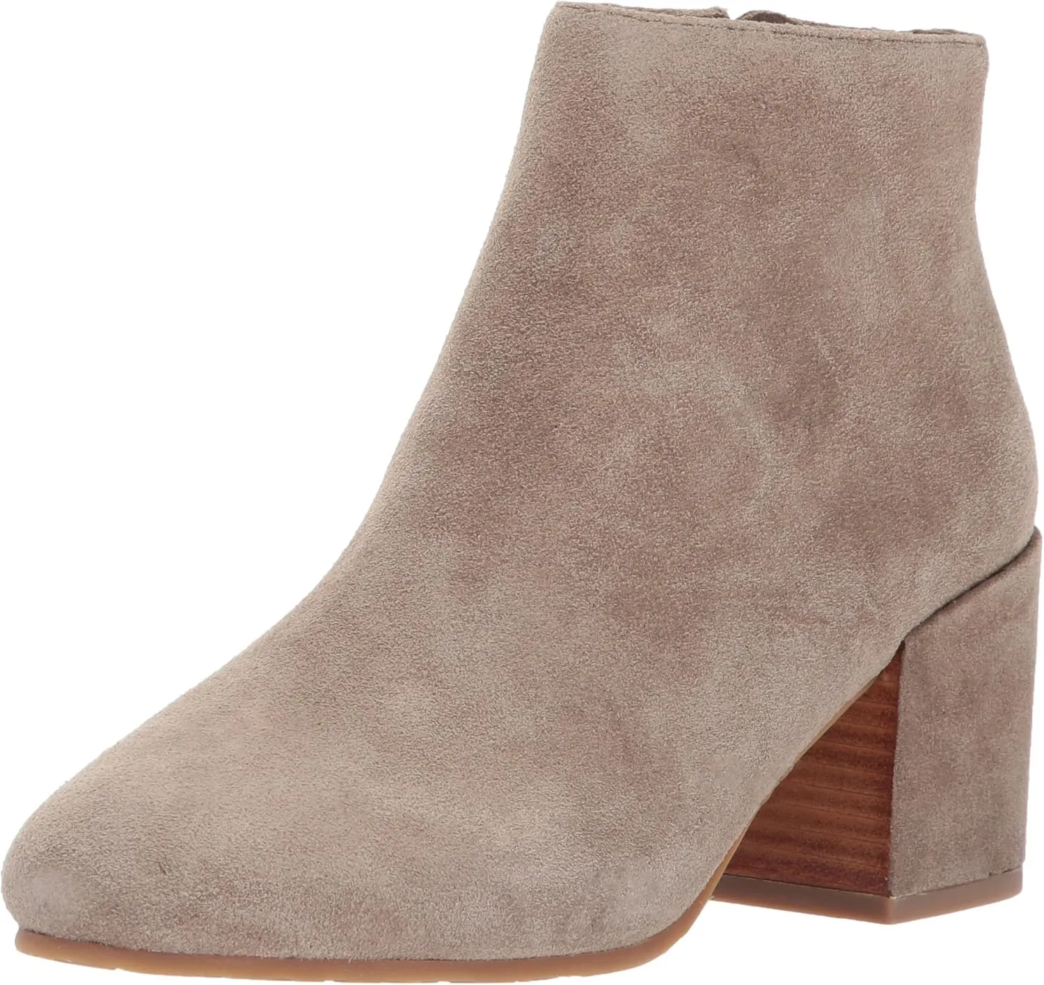 Gentle Souls by Kenneth Cole Women's Blaise Ankle Bootie with Side Zip, Covered Block Heel Suede
