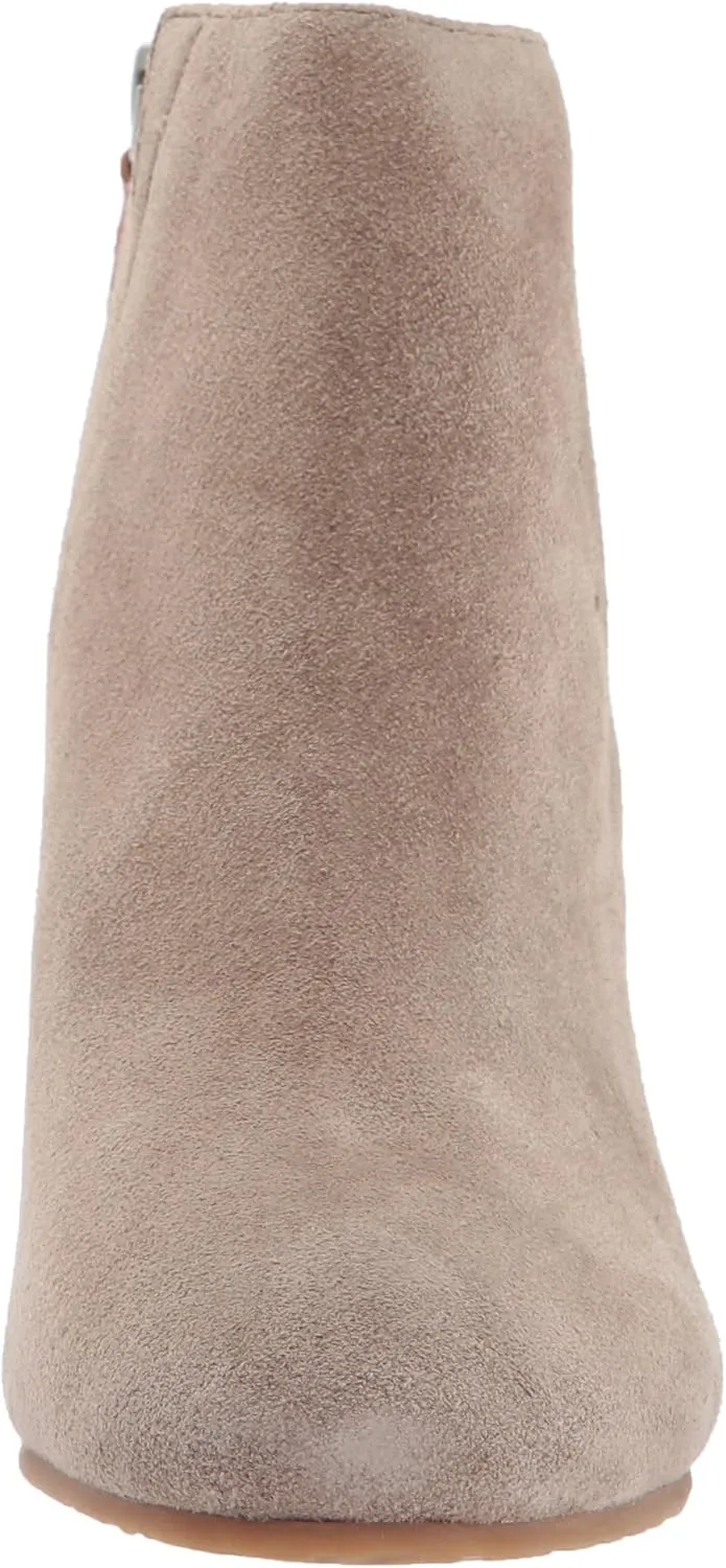 Gentle Souls by Kenneth Cole Women's Blaise Ankle Bootie with Side Zip, Covered Block Heel Suede