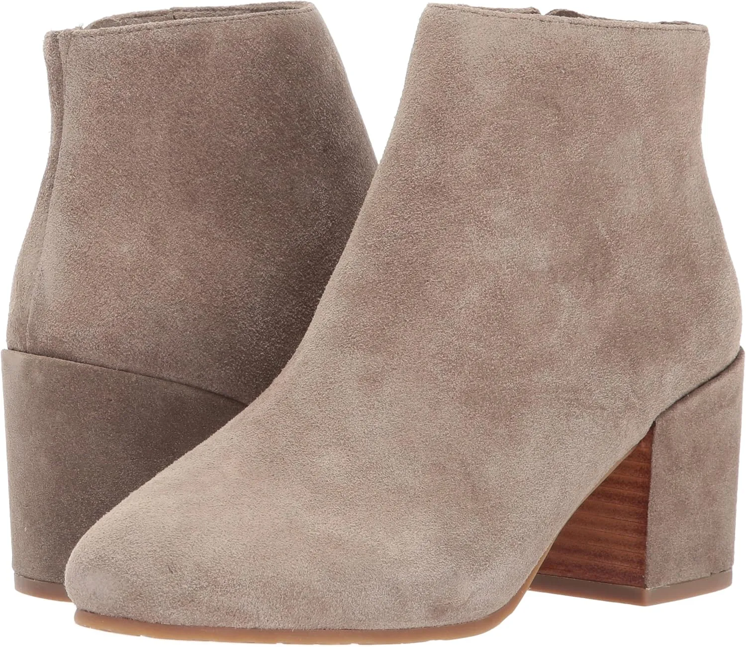 Gentle Souls by Kenneth Cole Women's Blaise Ankle Bootie with Side Zip, Covered Block Heel Suede