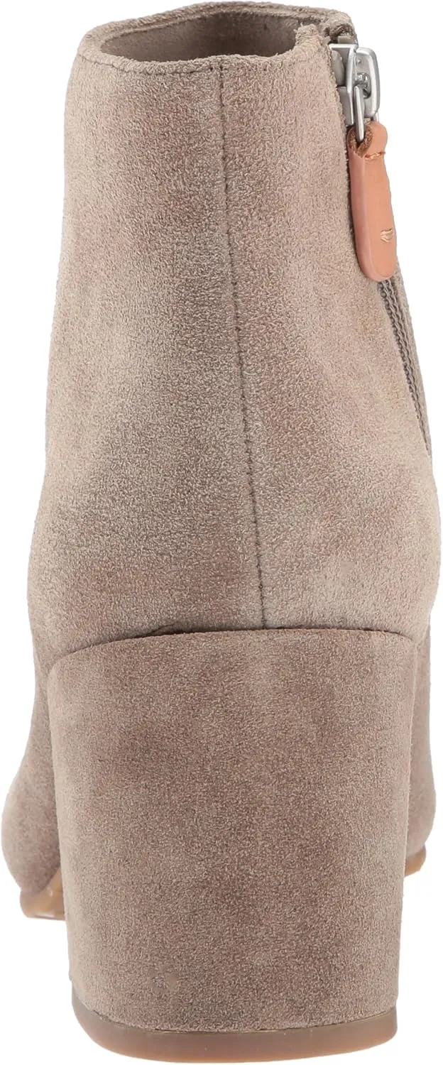 Gentle Souls by Kenneth Cole Women's Blaise Ankle Bootie with Side Zip, Covered Block Heel Suede
