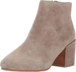 Gentle Souls by Kenneth Cole Women's Blaise Ankle Bootie with Side Zip, Covered Block Heel Suede