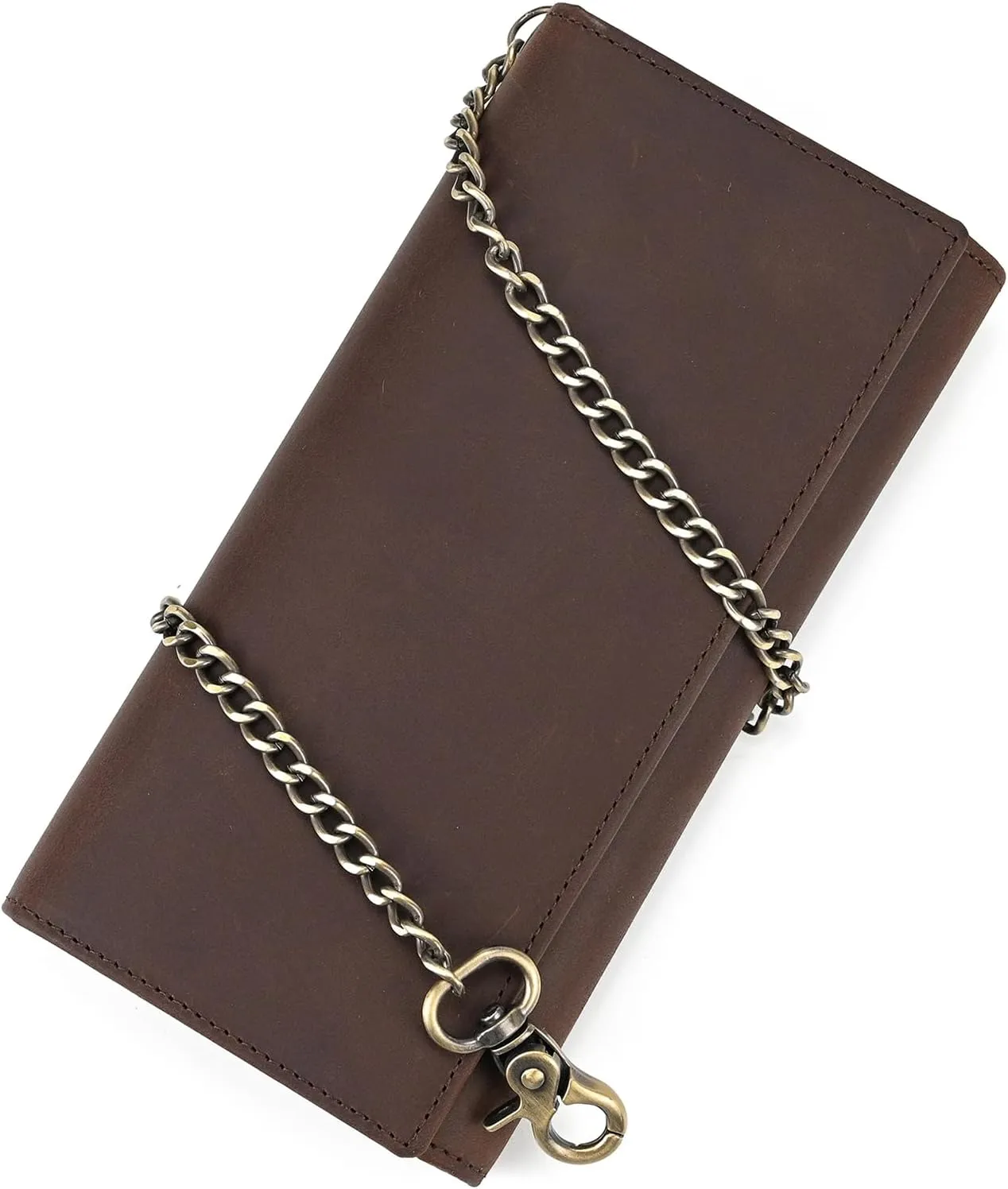 Genuine Leather Long Wallet for Men, Large Capacity Purse Clutch Bag Handbag Checkbook Cash Credit Cards Phone Holder