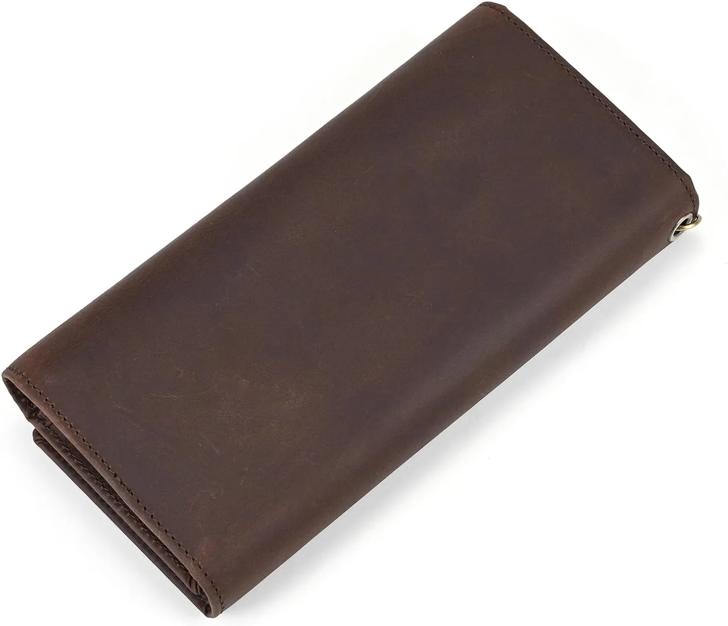 Genuine Leather Long Wallet for Men, Large Capacity Purse Clutch Bag Handbag Checkbook Cash Credit Cards Phone Holder