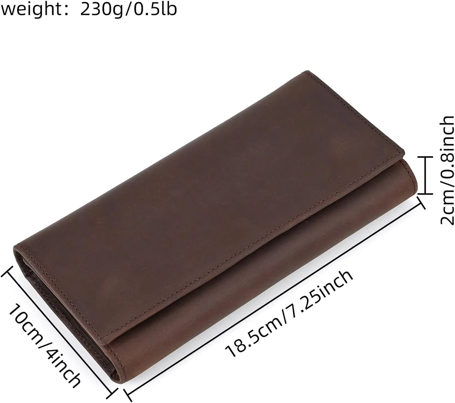 Genuine Leather Long Wallet for Men, Large Capacity Purse Clutch Bag Handbag Checkbook Cash Credit Cards Phone Holder