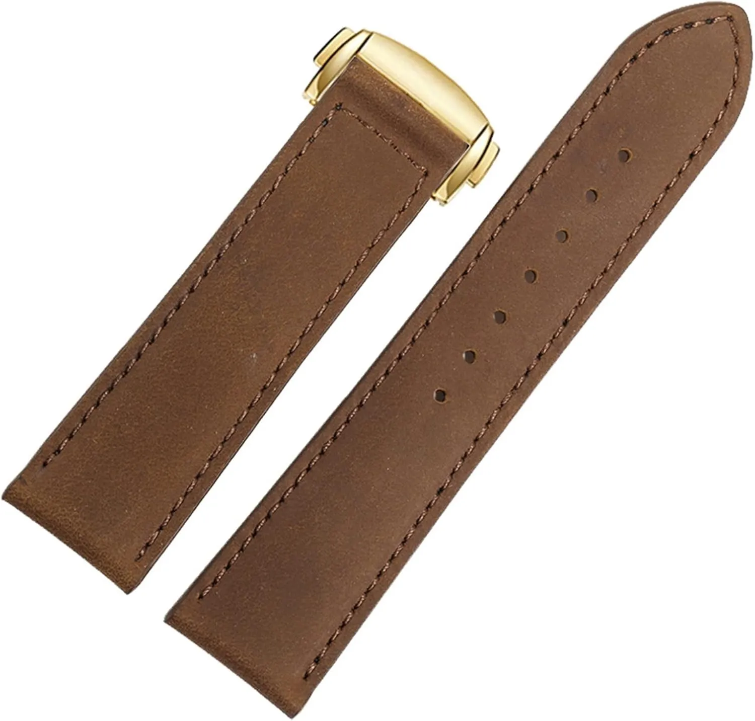 Genuine Leather Watch Band for Omega Frosted Folding Buckle Watch Chain 20mm 22mm Strap (Color : 25-12mm, Size : 20mm)