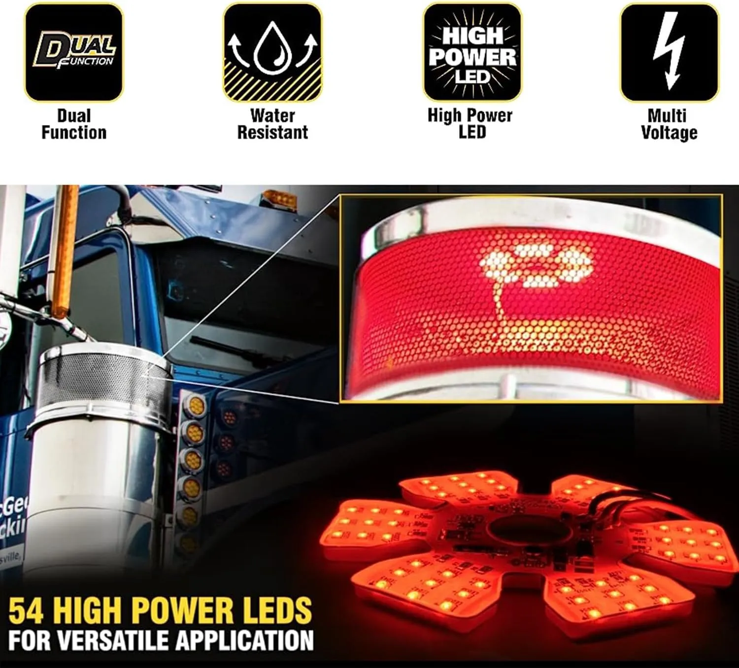 GG Grand General 81775 Amber Ultra-Thin Hex Style Dual Function Interior LED Light (for Trucks, Trailers, RVs', Campers