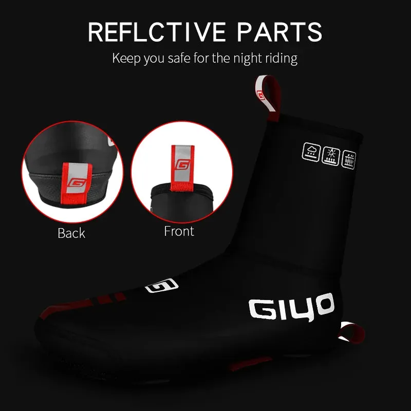 GIYO Waterproof Windproof Fleece Cycling Overshoes for Winter Ride