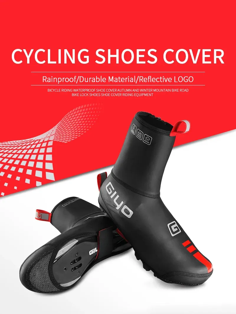 GIYO Waterproof Windproof Fleece Cycling Overshoes for Winter Ride