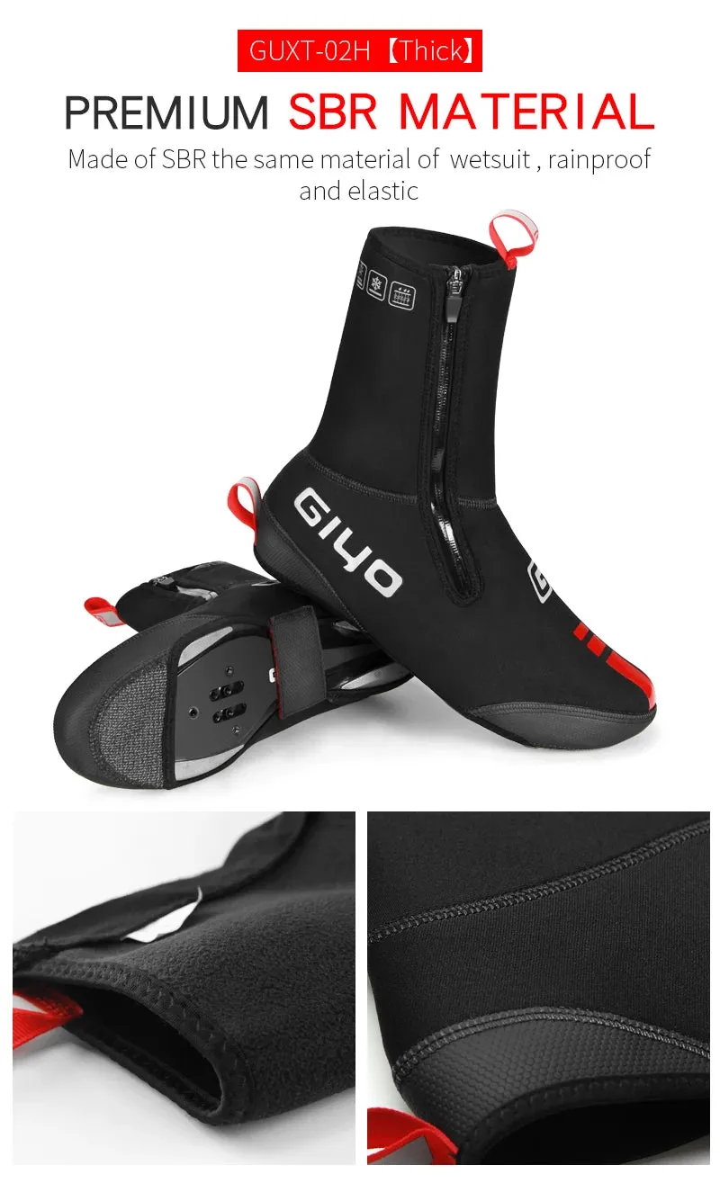 GIYO Waterproof Windproof Fleece Cycling Overshoes for Winter Ride