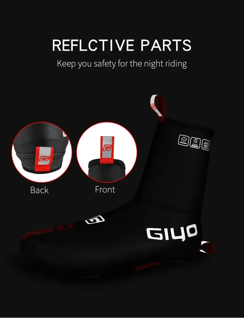 GIYO Waterproof Windproof Fleece Cycling Overshoes for Winter Ride