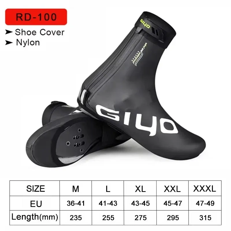 GIYO Waterproof Windproof Fleece Cycling Overshoes for Winter Ride