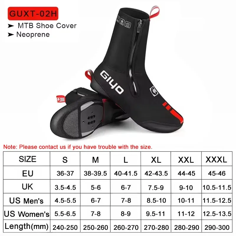 GIYO Waterproof Windproof Fleece Cycling Overshoes for Winter Ride