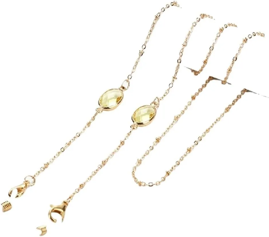 Glasses Chain Pearl Women's Watch Strap Hanging Metal Neck Rope(E)