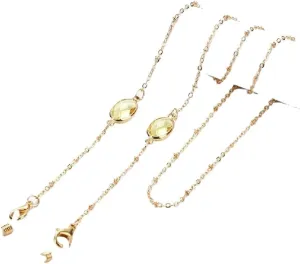 Glasses Chain Pearl Women's Watch Strap Hanging Metal Neck Rope(E)