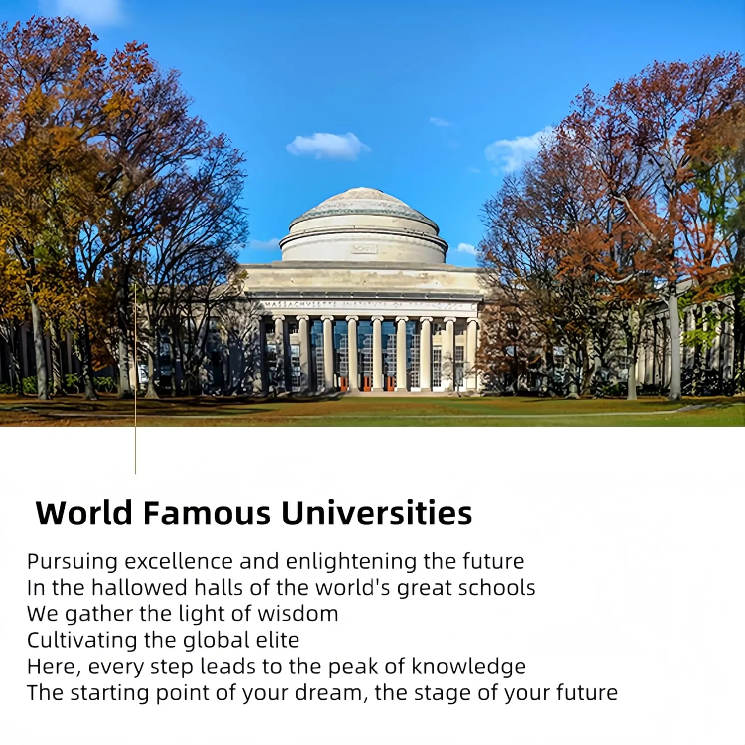 Gleaminglife Decorative Wall Art Of World-Famous Universities – 12x16 Inch Aluminum Frame Harvard, Cambridge, Stanford, MIT Architectural Landscape Paintings For Study Rooms, Classrooms, And Offices (Massachusetts Institute of Technology (MIT))