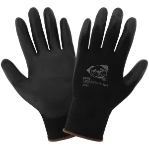 Global Glove - PUG-17-M PUG-17 - Lightweight Seamless General Purpose PU Dipped Glove - Medium - (Case of 144),Black
