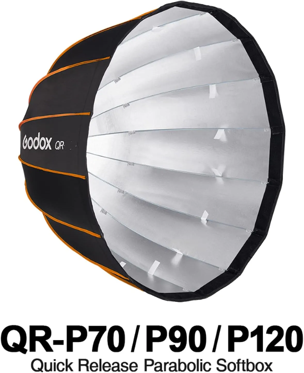 Godox QR-P90G 35.5 Inch Parabolic Softbox Bowens Mount, Quick-Setup Quick-Folding, with Front & Inner Diffuser Grid and Carrying Bag for Photo Studio Portrait Video Shooting