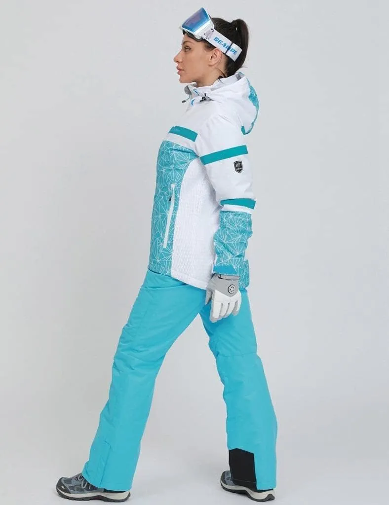 GS SNOWING Women's Ski Jackets and Pants Set Windproof Waterproof Insulated Snowsuit Winter Warm Snowboarding Snow Coat