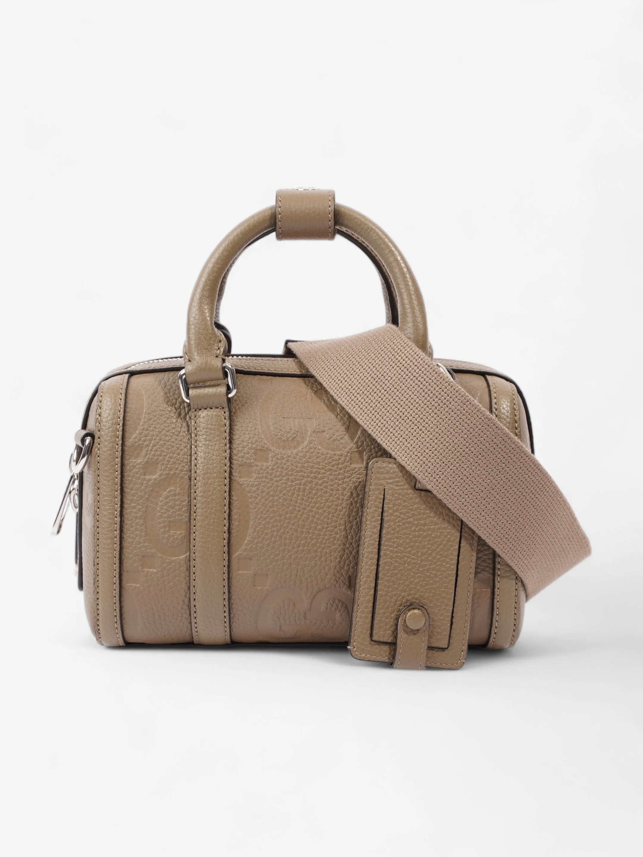 Gucci Jumbo GG Mini Duffle Beige Embossed Leather
