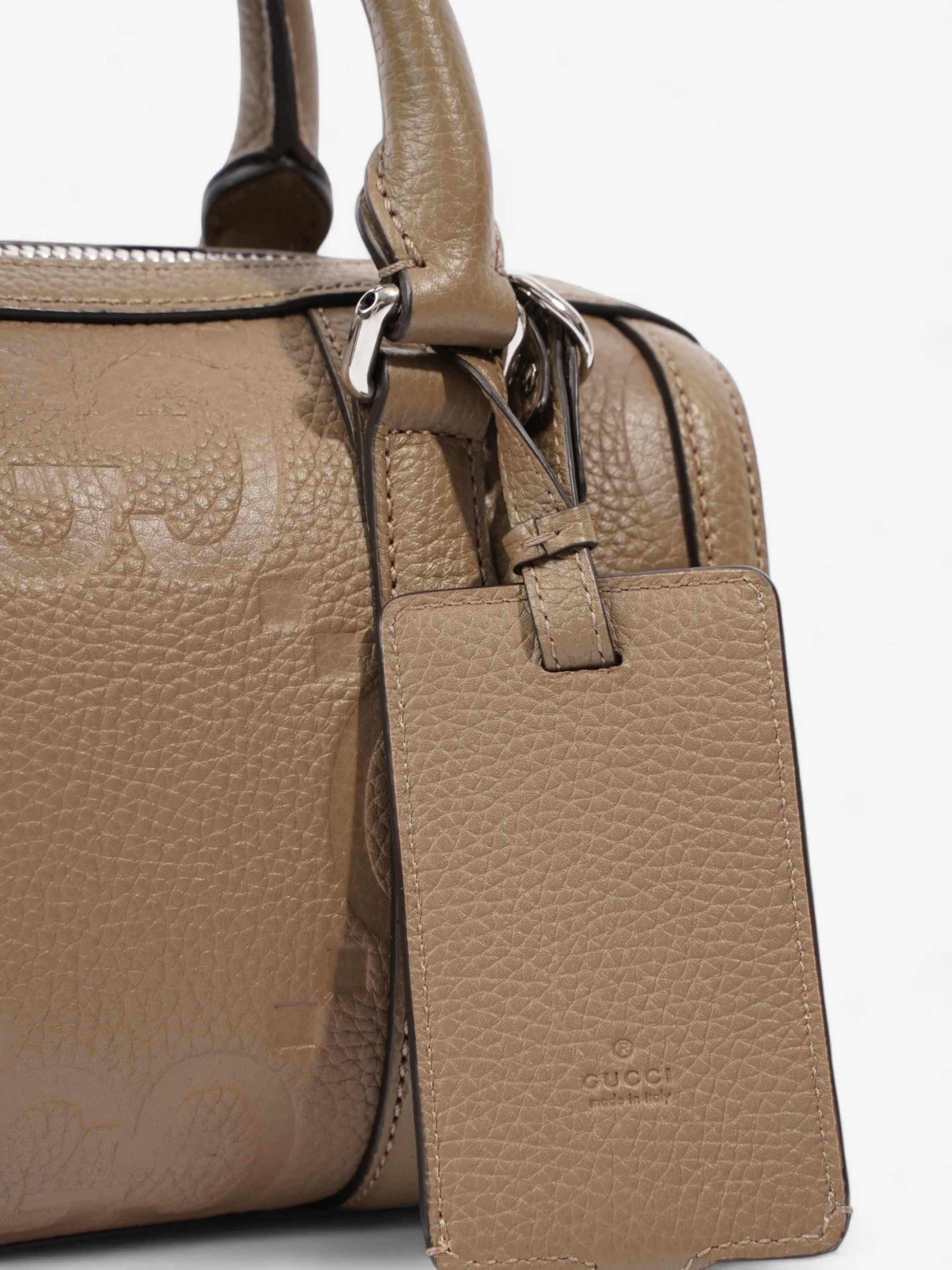 Gucci Jumbo GG Mini Duffle Beige Embossed Leather