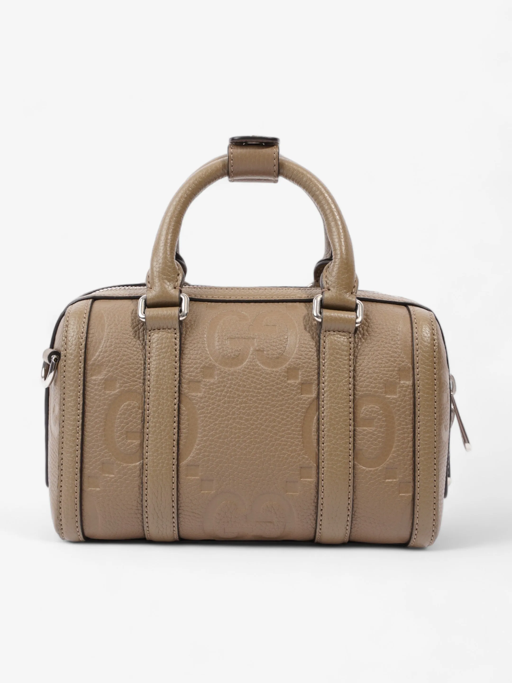 Gucci Jumbo GG Mini Duffle Beige Embossed Leather