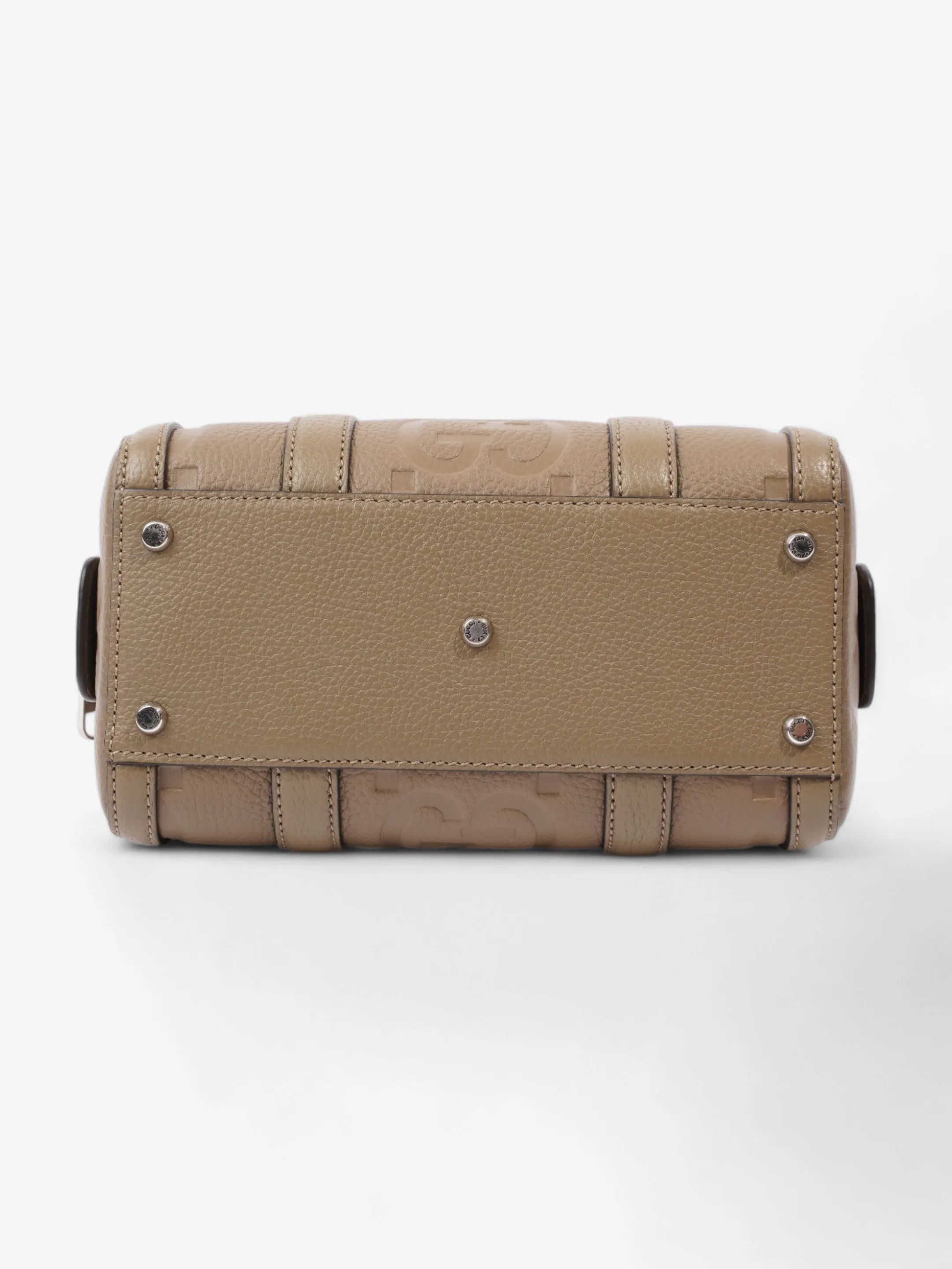 Gucci Jumbo GG Mini Duffle Beige Embossed Leather