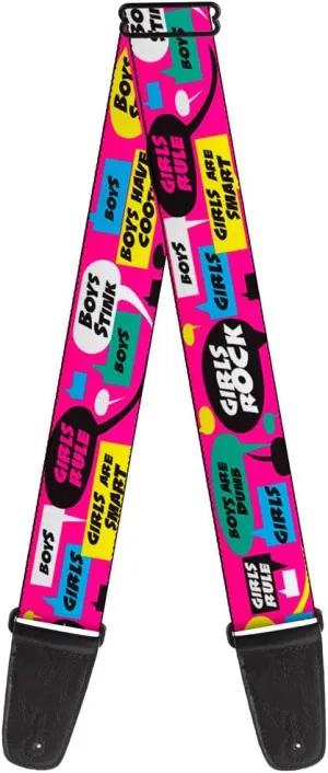 Guitar Strap Girls Rule Bubbles 2 Inches Wide (GS-W30713)