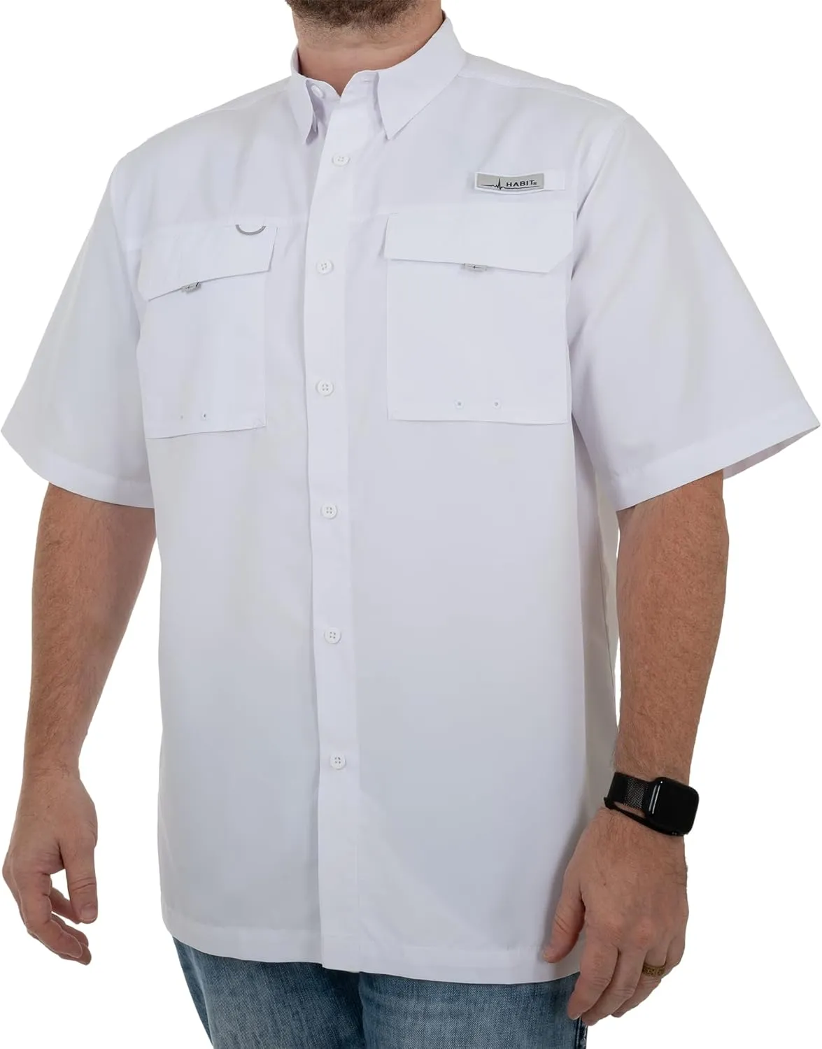 HABIT Men’s Fourche Mountain Short Sleeve River Guide Fishing Shirt - UPF 40  UV Protection