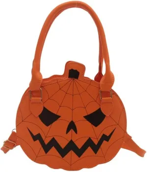 Halloween Purse Pumpkin Purse Crossbody Bag Novelty Devil Shoulder Bag PU Leather Halloween Pumpkin Crossbody Purse