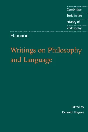 Hamann: Writings on Philosophy and Language (Cambridge Texts in the History of Philosophy) Annotated Edition
