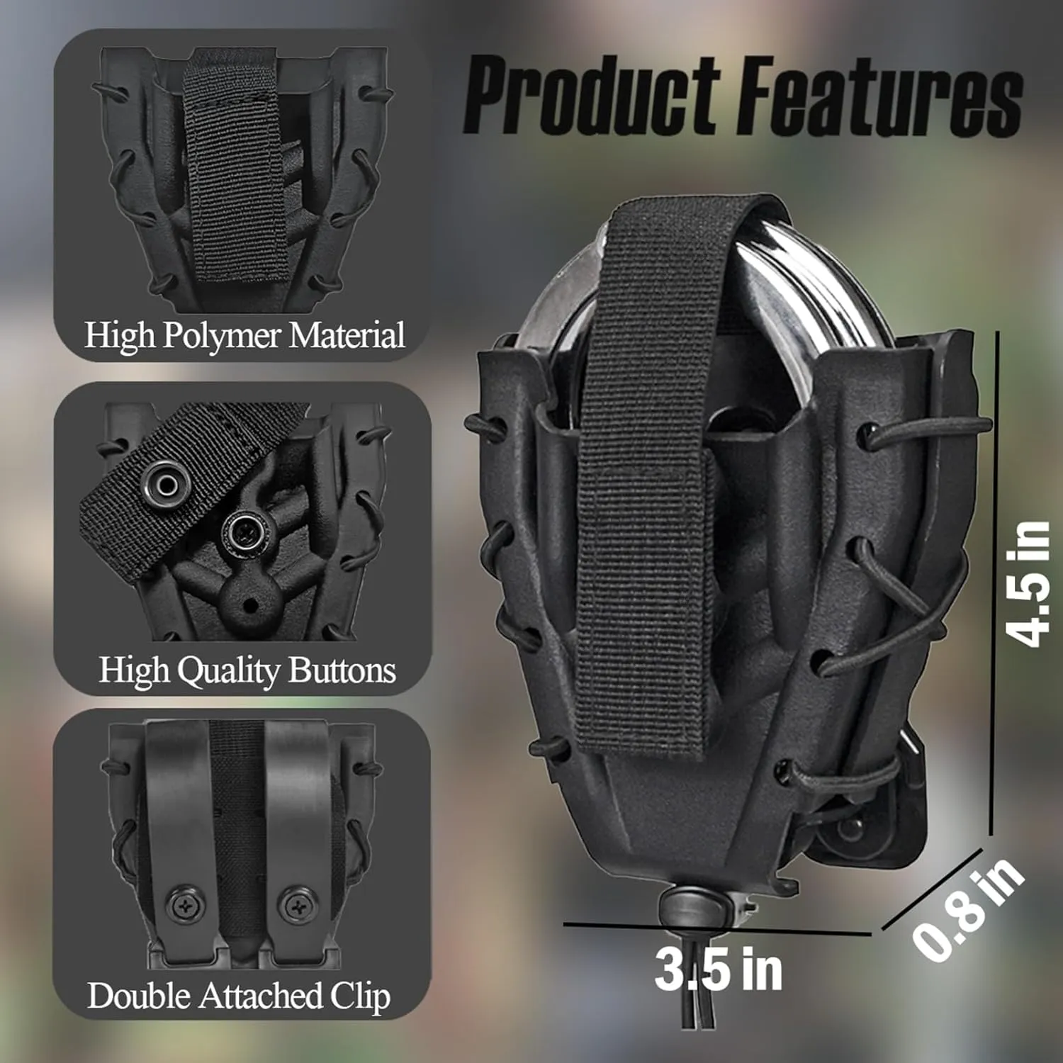 Handcuff Holster, Open Top Handcuff Case, Law Enforcement Cuff Pouch for Duty Belt/MOLLE Tactical Vest