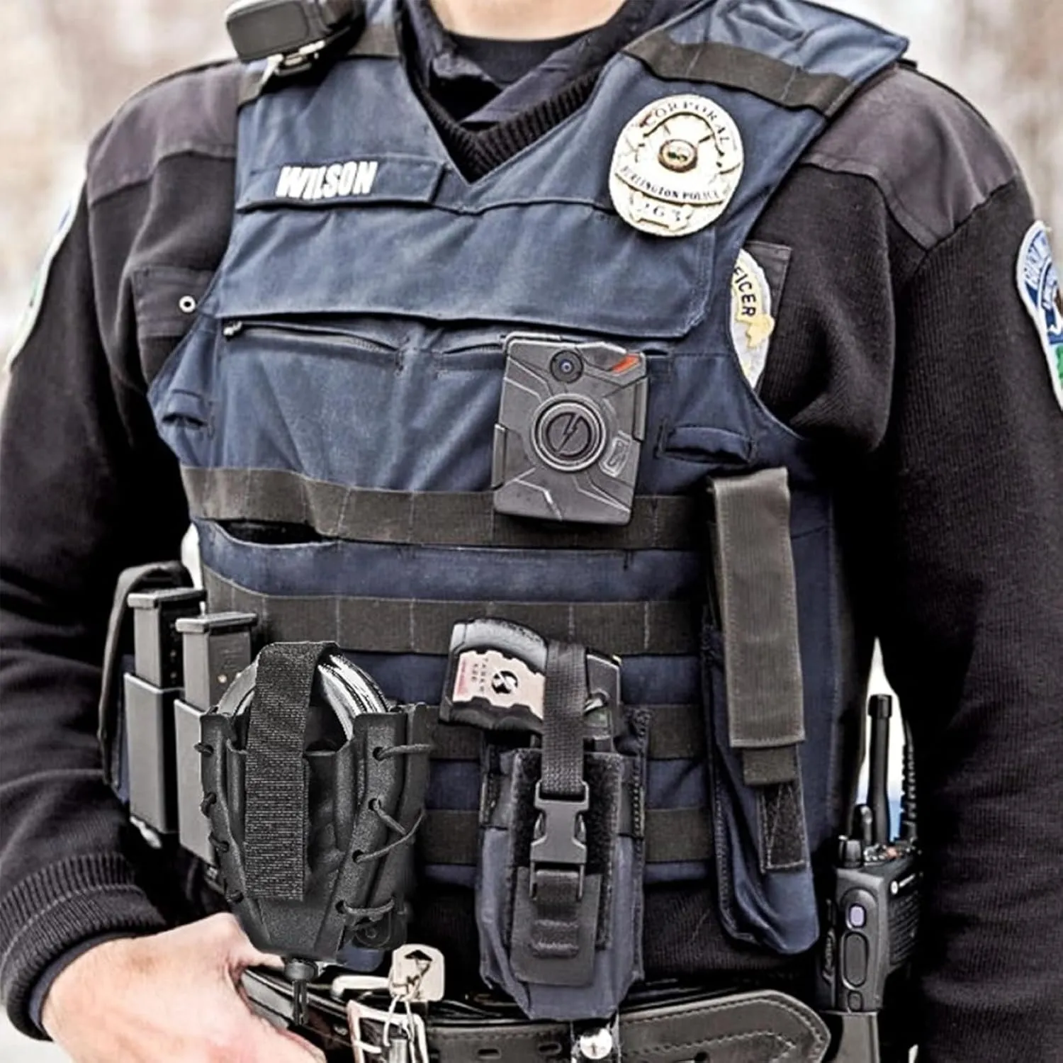 Handcuff Holster, Open Top Handcuff Case, Law Enforcement Cuff Pouch for Duty Belt/MOLLE Tactical Vest
