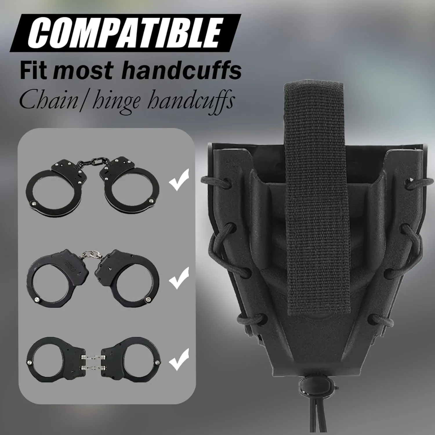 Handcuff Holster, Open Top Handcuff Case, Law Enforcement Cuff Pouch for Duty Belt/MOLLE Tactical Vest