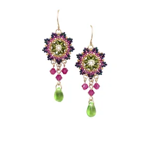 Handmade Colorful Swarovski Crystal Chandelier Beaded Earrings