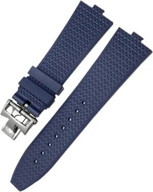 HaoLMi-24x7mm Quick Release Fluoros Rubber Watchbands For Vacheron Constantin VC Overseas Screw Buckle Watch Strap