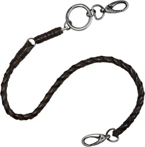 Harley-Davidson Men's Ride Free 25 inch Braided Leather Wallet Chain - Brown