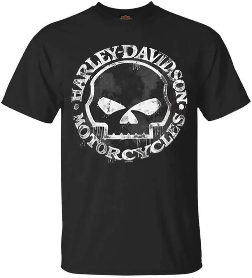 Harley-Davidson Men's T-Shirt, Hand Made Willie G Skull Distressed 30294030